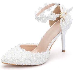 Floral Pearl Bridal High Heels